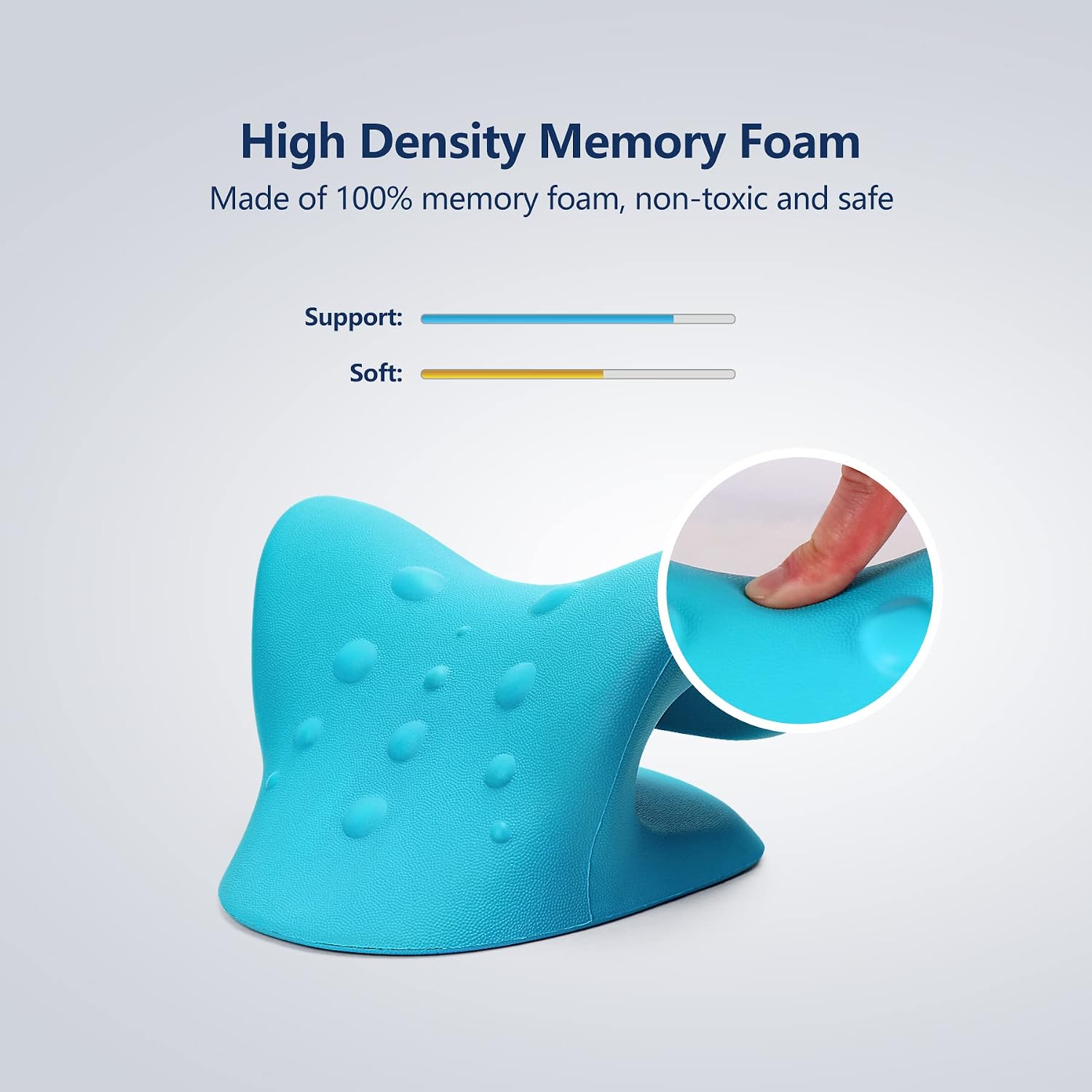 Detalle de Cozyhealth Nackendehner C-Shaped Neck Traction Pillow, Blue Foam