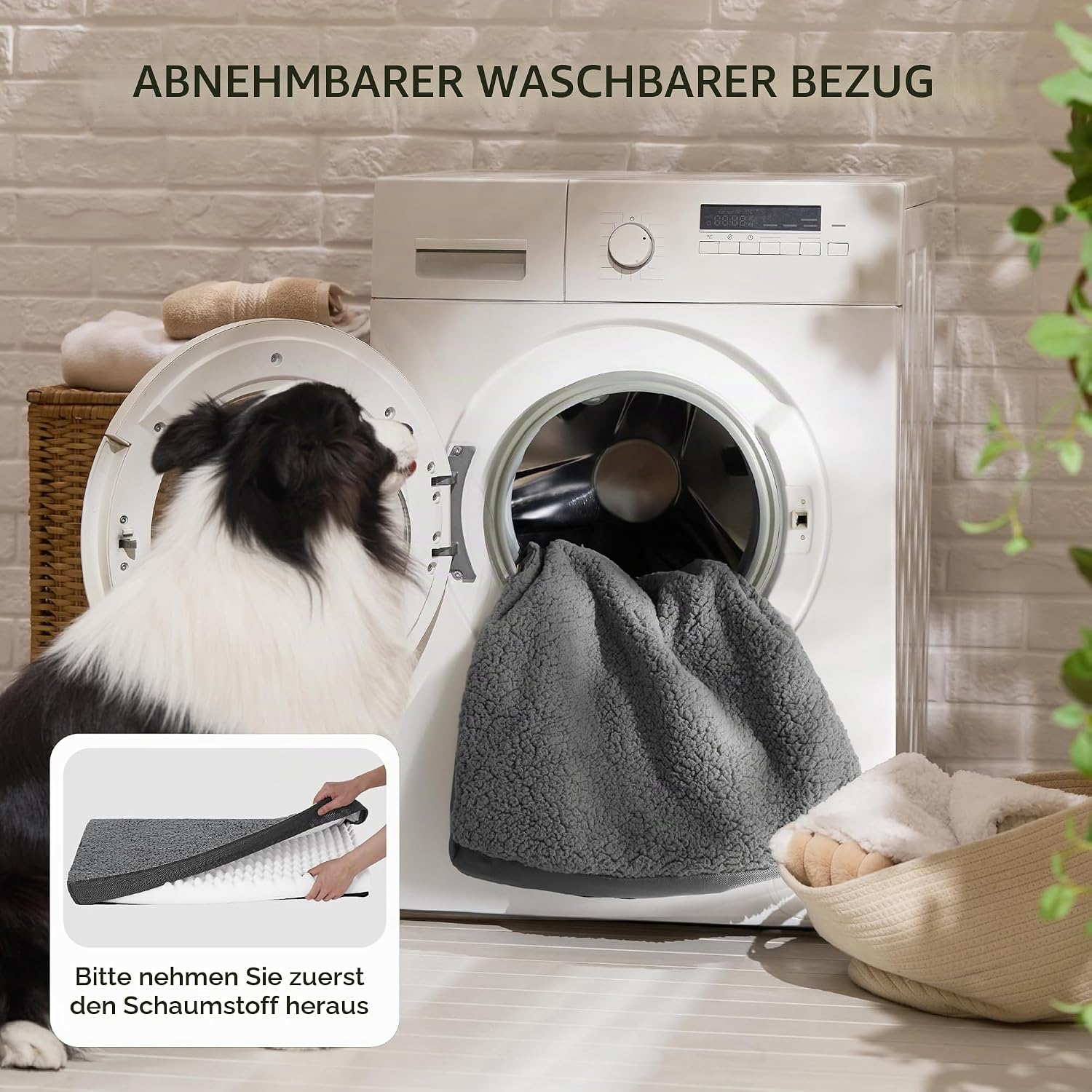Detalle 1 de BEDSURE orthopädisches Hundebett 112×81×7,6 cm