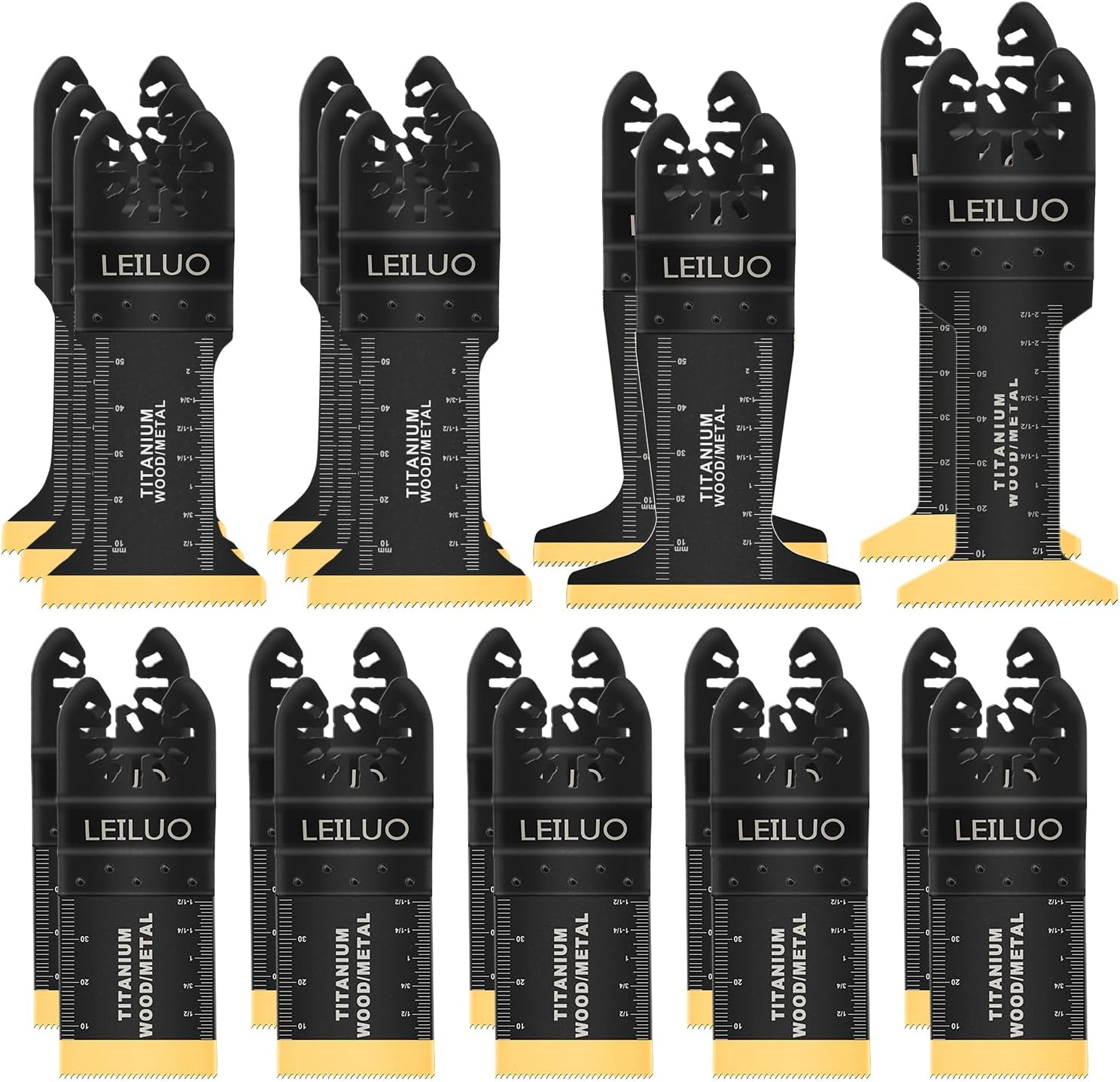 LEILUO 20-Piece Titanium Multitool Blade Set for Oscillating Tools