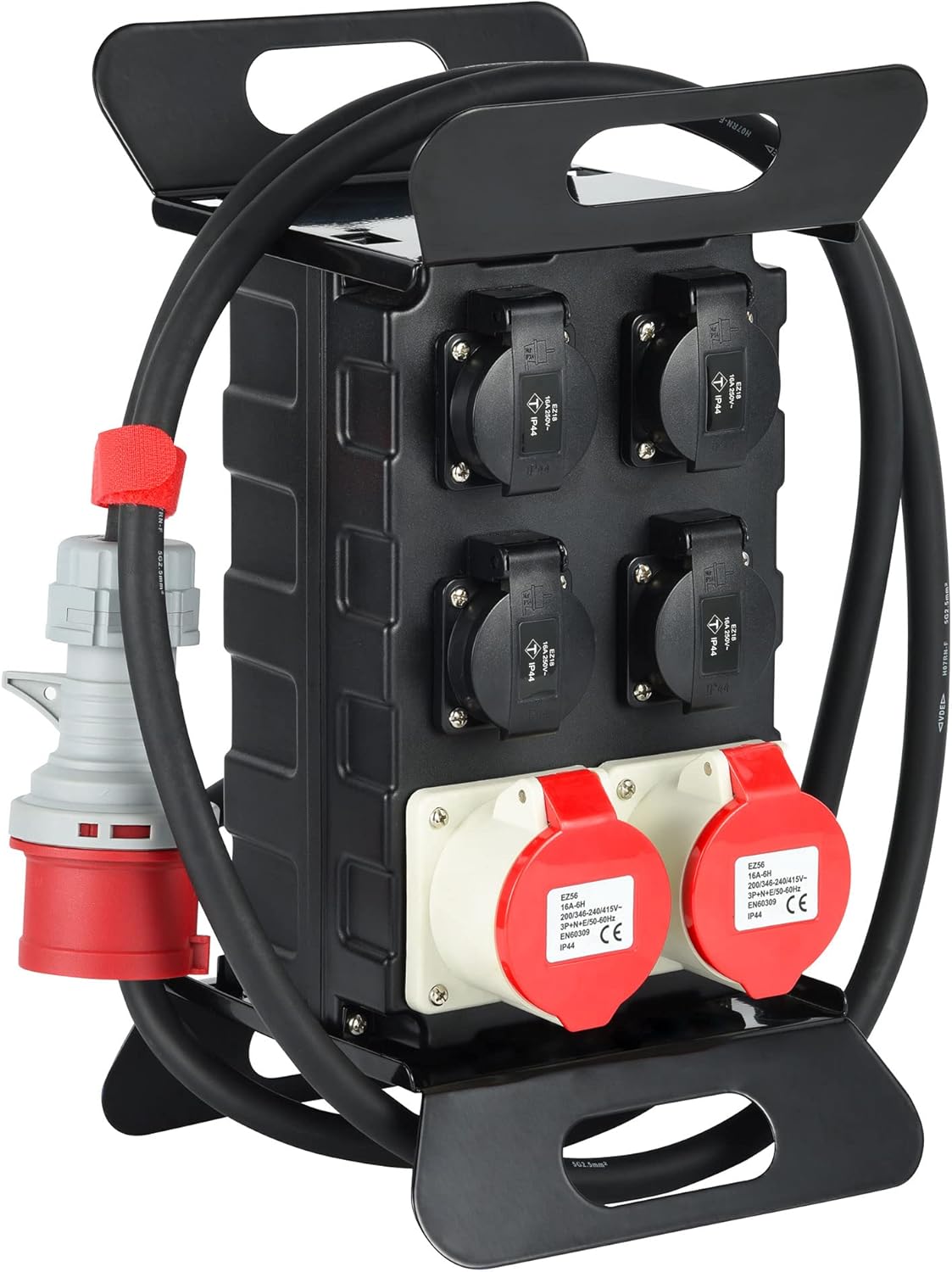 Detalle 2 de Electraline 60429 Quadro Elettrico di Distribuzione 4 prese Schuko + 2 IEC, cavo 2 m, IP44