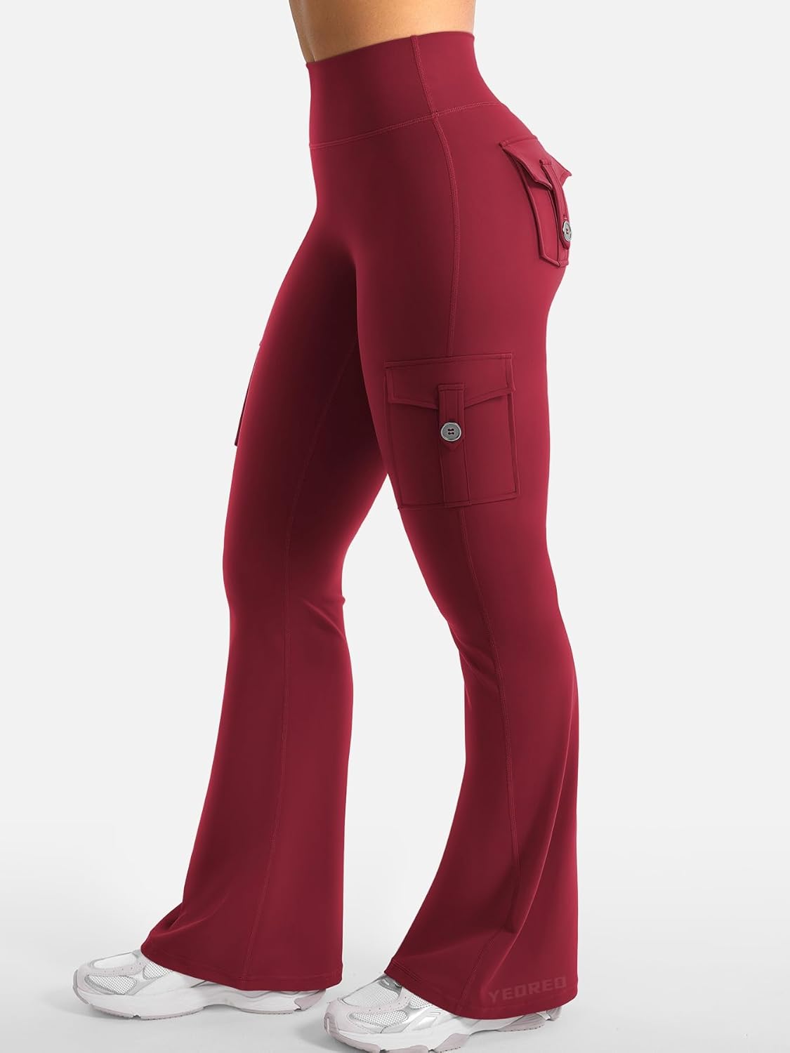 Detalle 2 de YEOREO CoreFlex Damen Flare Leggings mit 4 Pockets, Scrunch & Push-up, High Waist, blickdicht