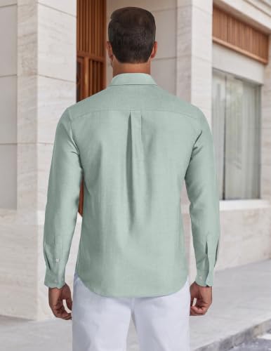 Thumbnail 2 de COOFANDY Camice Uomo Manica Lunga – Camicia elegante verde chiaro, 3XL
