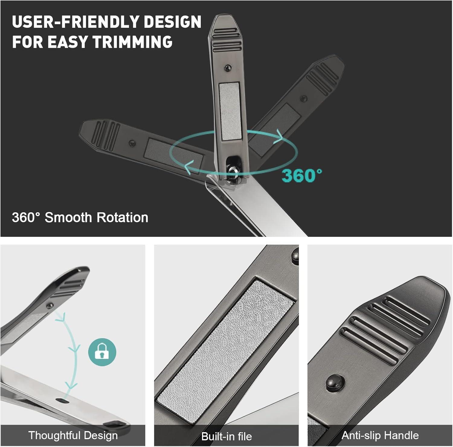 Detalle de BEZOX Sturdy Nail Clipper Set for Seniors and Kids ✂