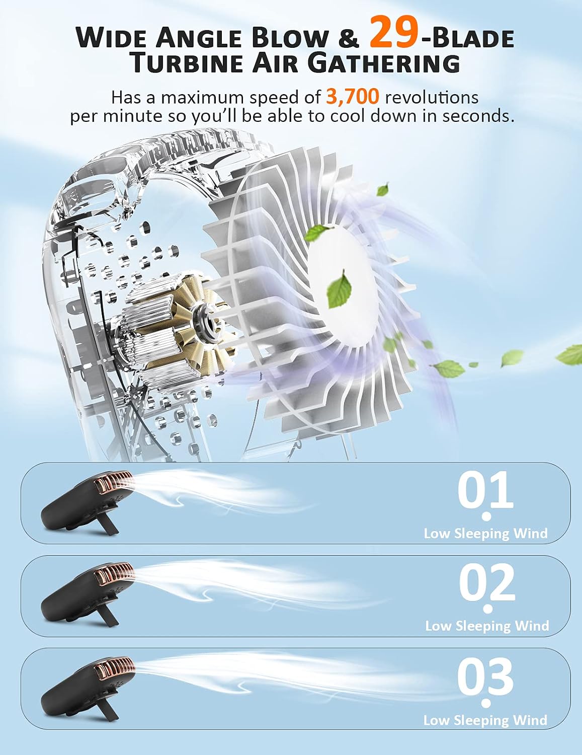 Thumbnail 2 de LtYioe Handheld Mini Fan – Rechargeable Personal Eyelash Fan with Strong Airflow and LED Display