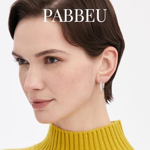 Thumbnail 5 de PABBEU S925 Sterling Silver Twisted Hoop Earrings for Women