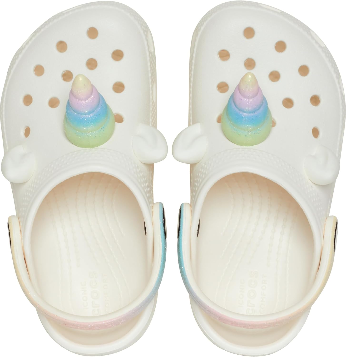 Thumbnail 1 de Crocs Unisex Kids Classic Rainbow Unicorn Clog with pivoting heel straps