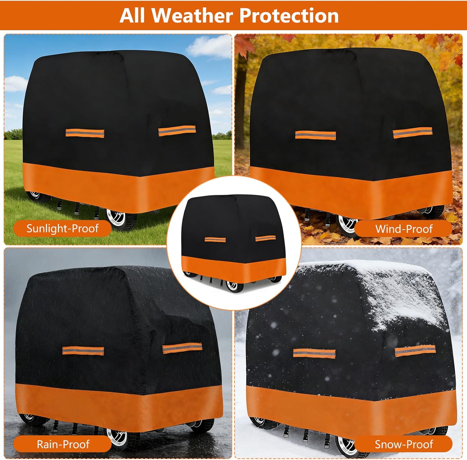 Thumbnail 6 de Extra Large Mobility Scooter Cover (Waterproof Heavy Duty 420D Oxford Fabric) with 4 Reflective Strips and 3 Buckles