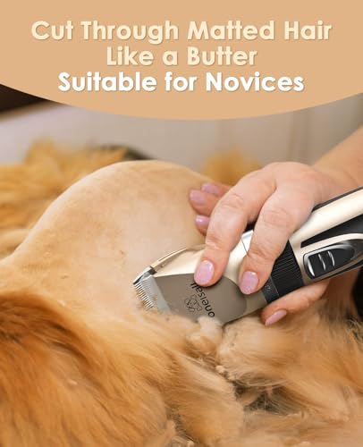 Detalle de Oneisall Tondeuse pour chats silencieuse pour poils longs – sans fil, faible bruit et guides de protection