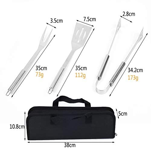 Thumbnail 2 de GQC 3-piece BBQ Grill Tool Set with Carry Bag (stainless steel spatula, tongs and fork)