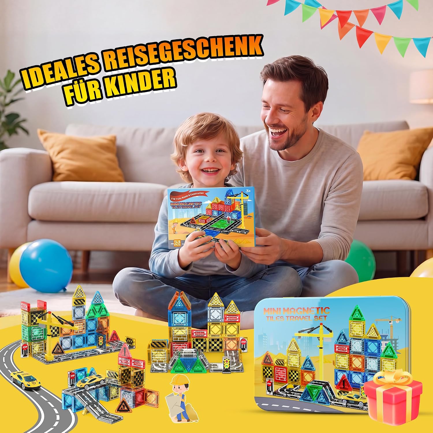 Thumbnail 6 de iKidiki Mini Magnetische Bausteine Reiseset – kompakt für Kinder von 3–8 Jahren