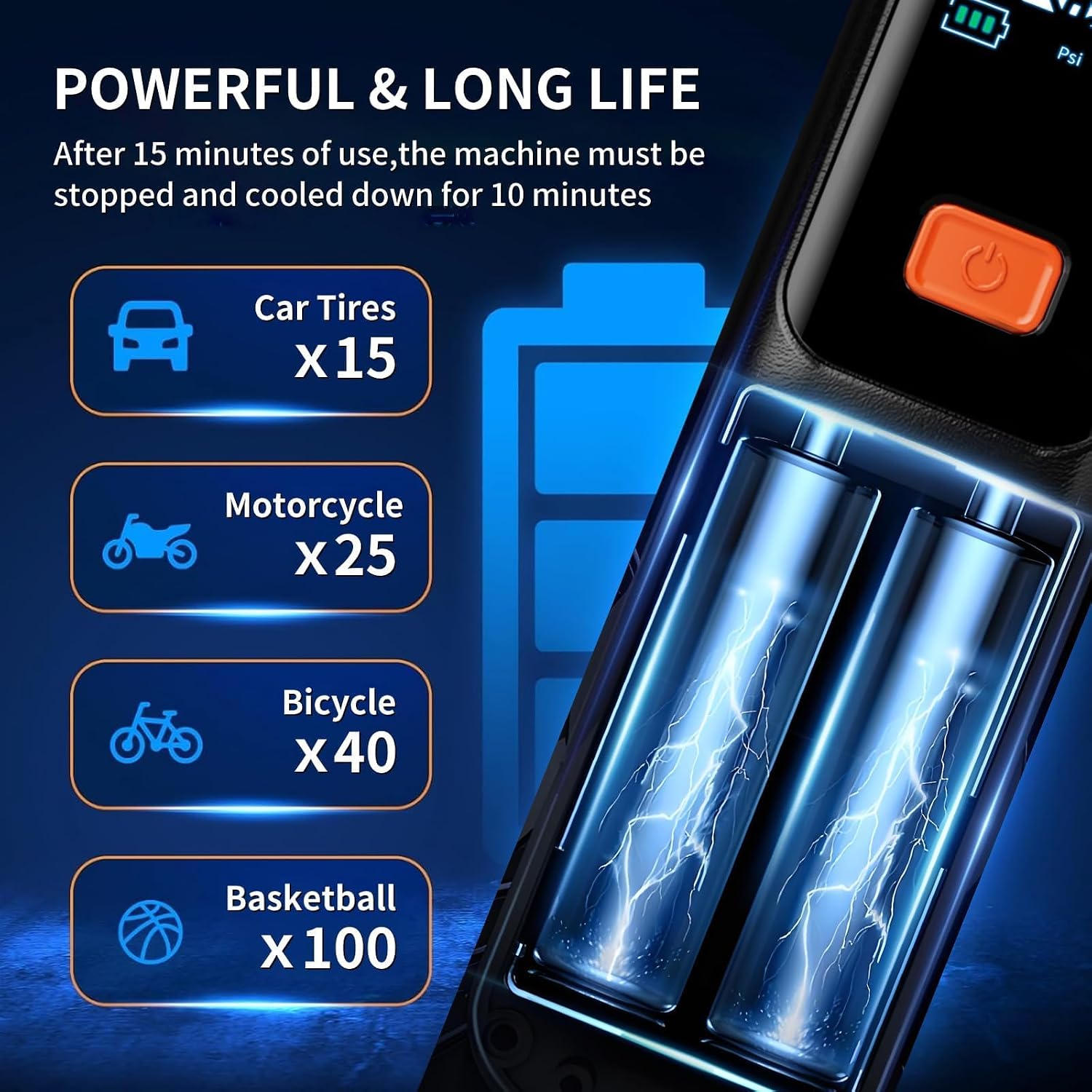Detalle de Portable Tire Inflator with 150 PSI
