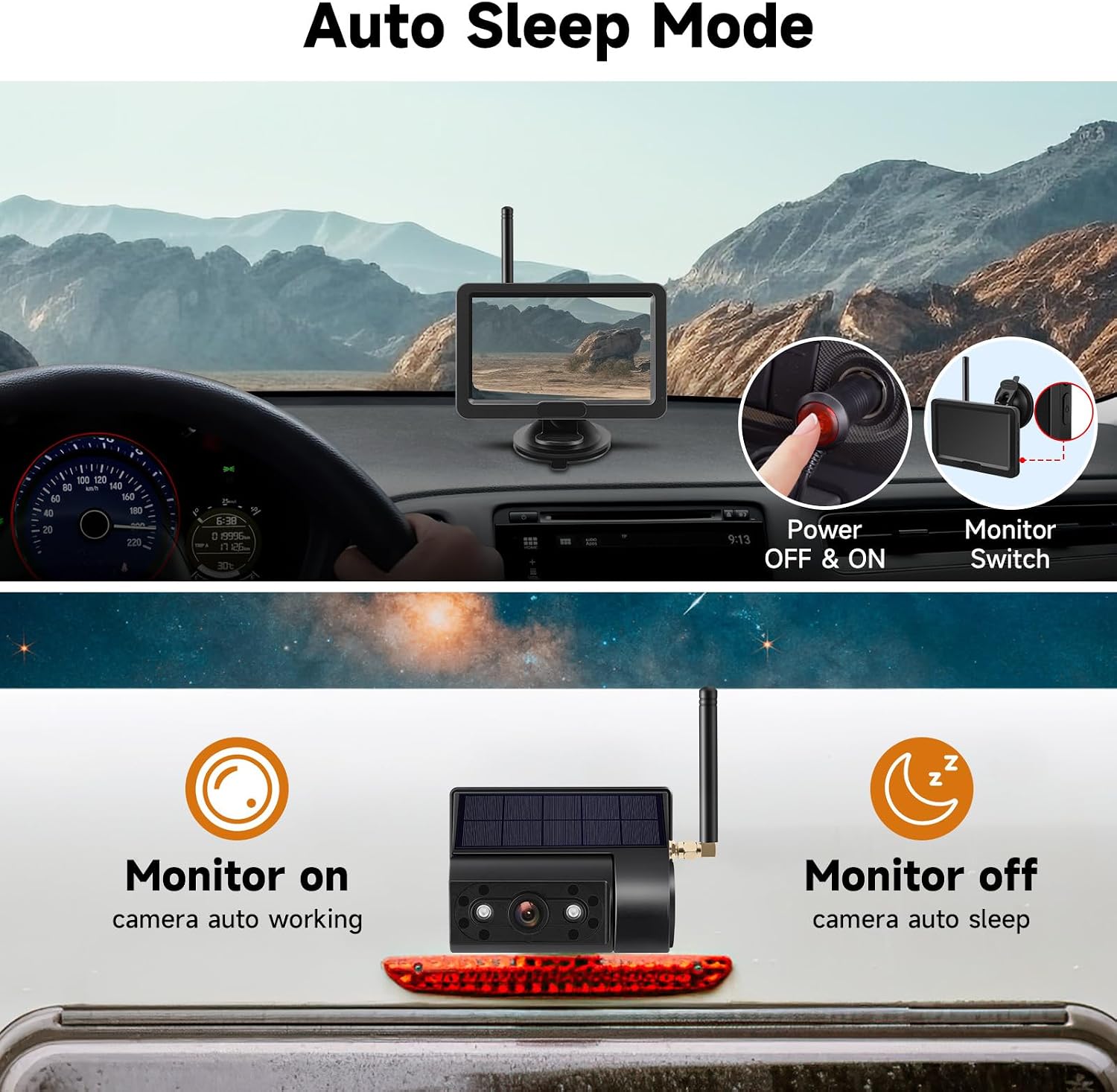 Detalle 2 de Magnetic Solar Wireless Backup Camera 5”