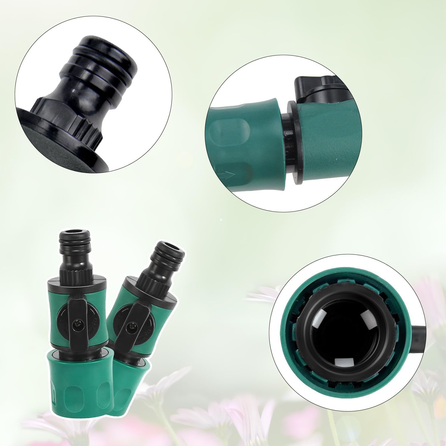 Detalle de Hydrogarden set di 3 valvole di intercettazione per tubo con giunto rapido e interruttore