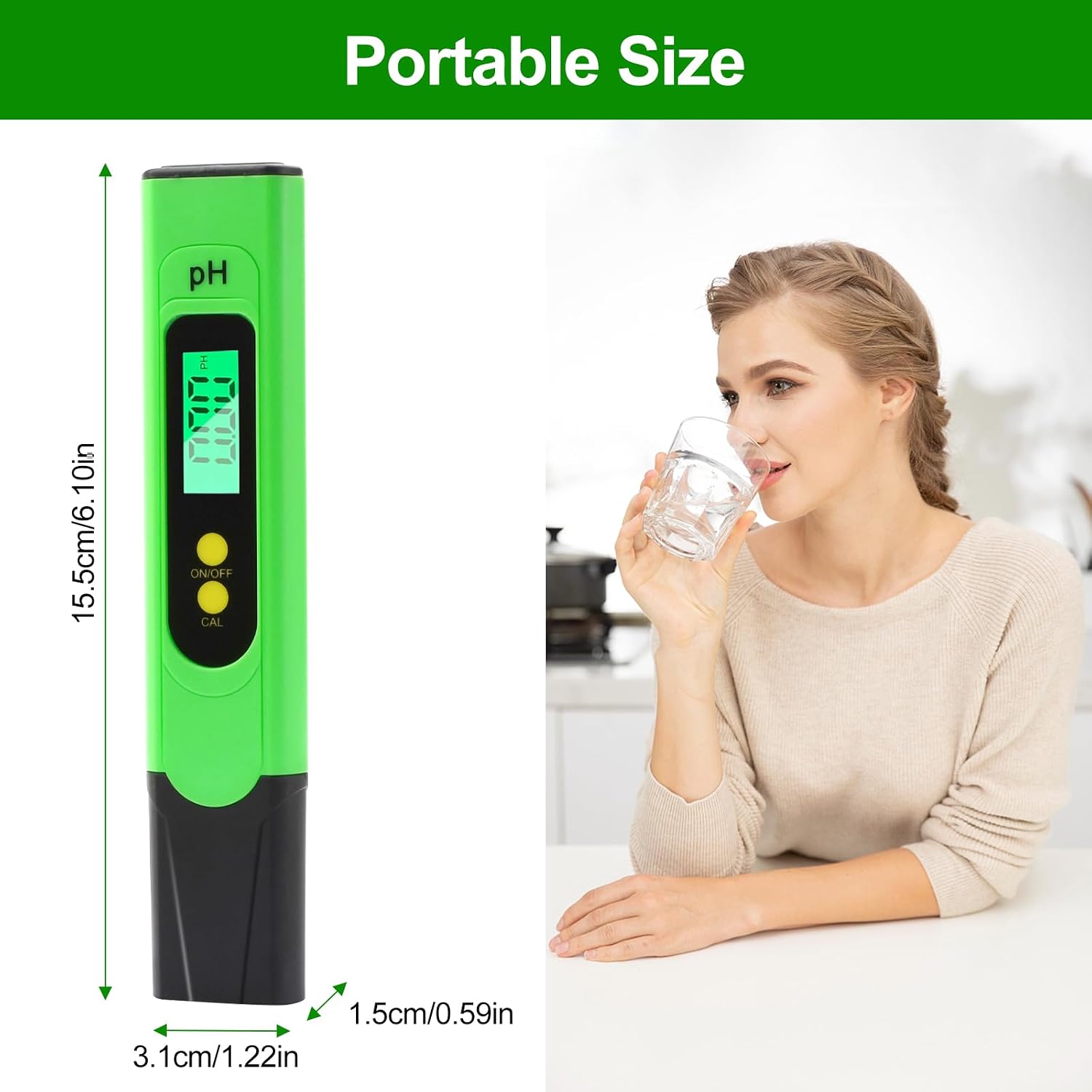 Thumbnail 4 de Aideepen Vert pH-meter voor water met 0,01 pH-resolutie en verlicht lcd