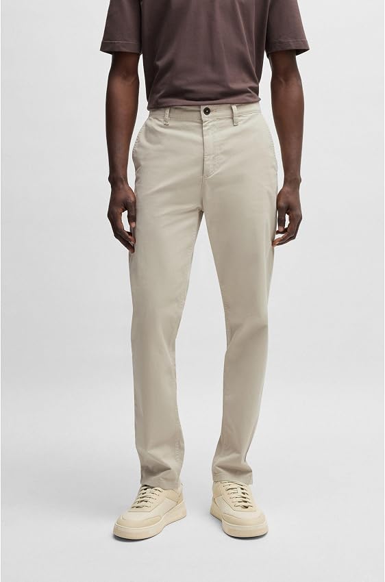 Detalle de BOSS Chino_Tapered pantalones hombre 97% algodón