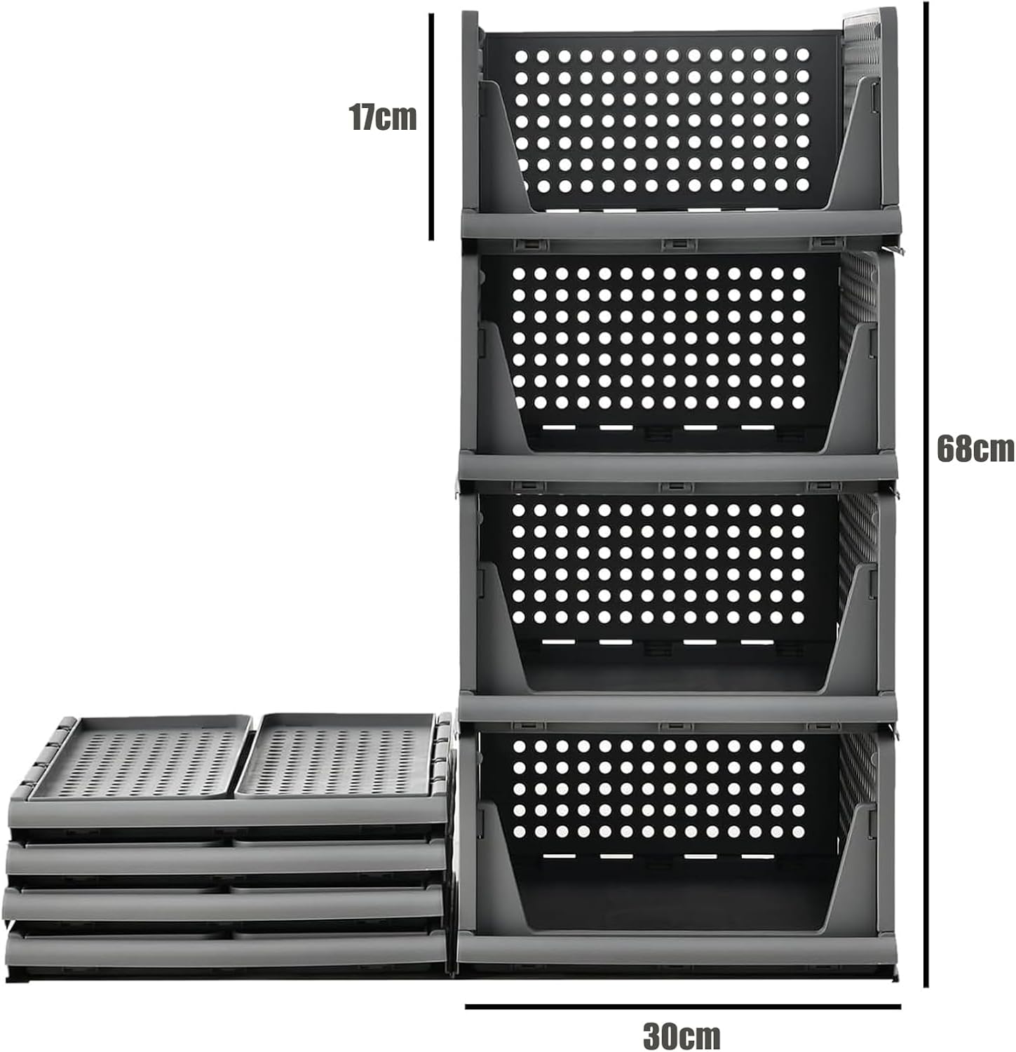 Thumbnail 6 de RMAN 4er Set Kleiderschrank Organizer – Stapelbare Schubladenboxen aus PP, 40 × 30 × 17 cm