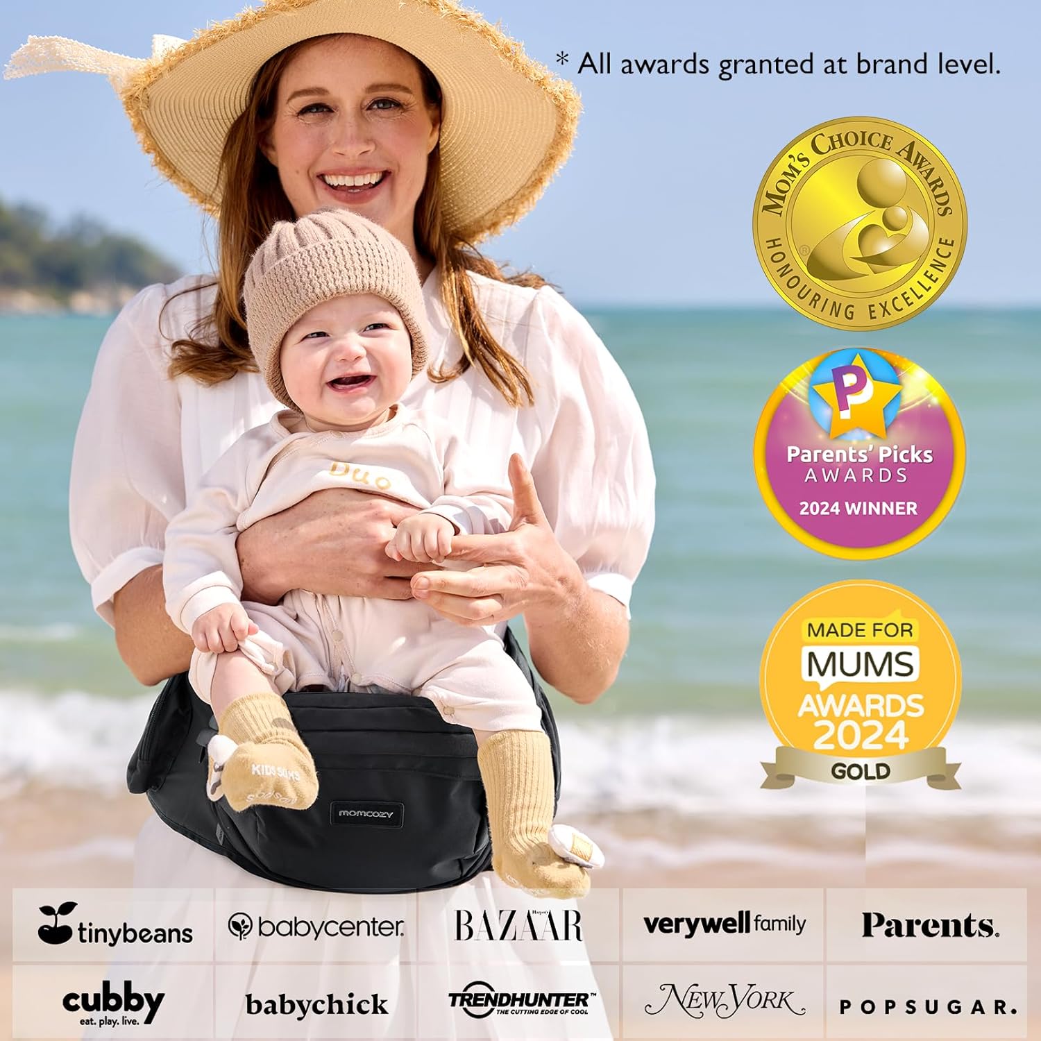 Detalle 2 de Momcozy CPC-Certified Baby Hip Carrier 45lbs