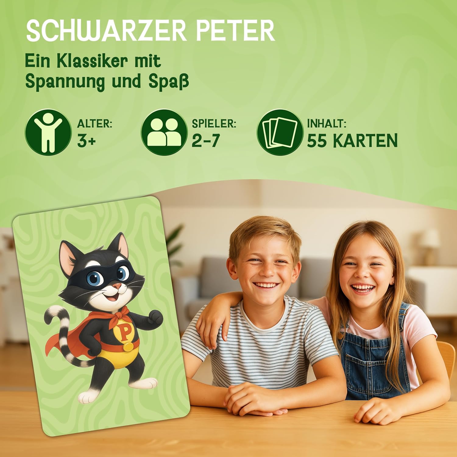 Detalle 2 de LIKARTO Schwarzer Peter Kartenspiel für Kinder 🎴
