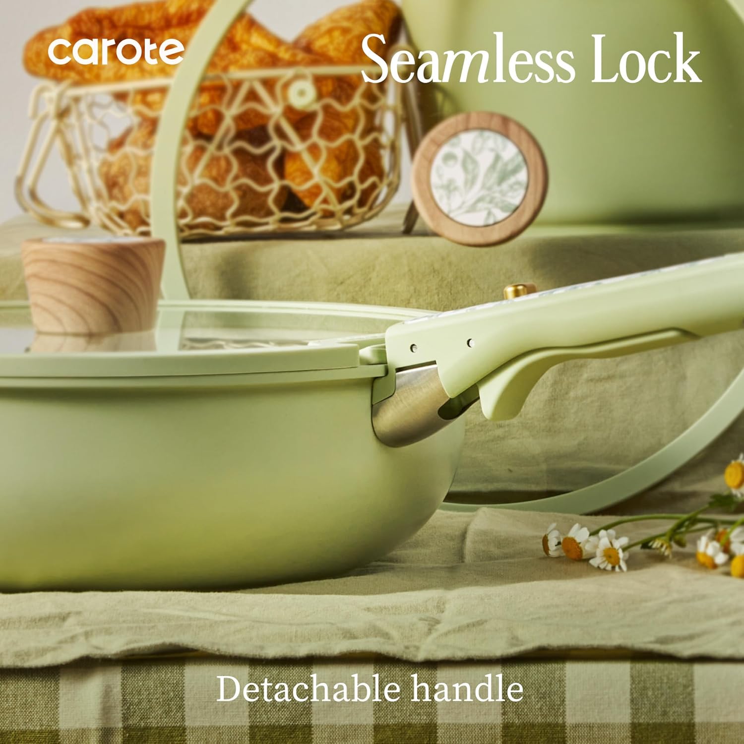 Thumbnail 4 de CAROTE 25-Piece Ceramic Cookware Set with Detachable Handles (PFAS Free, Nonstick)