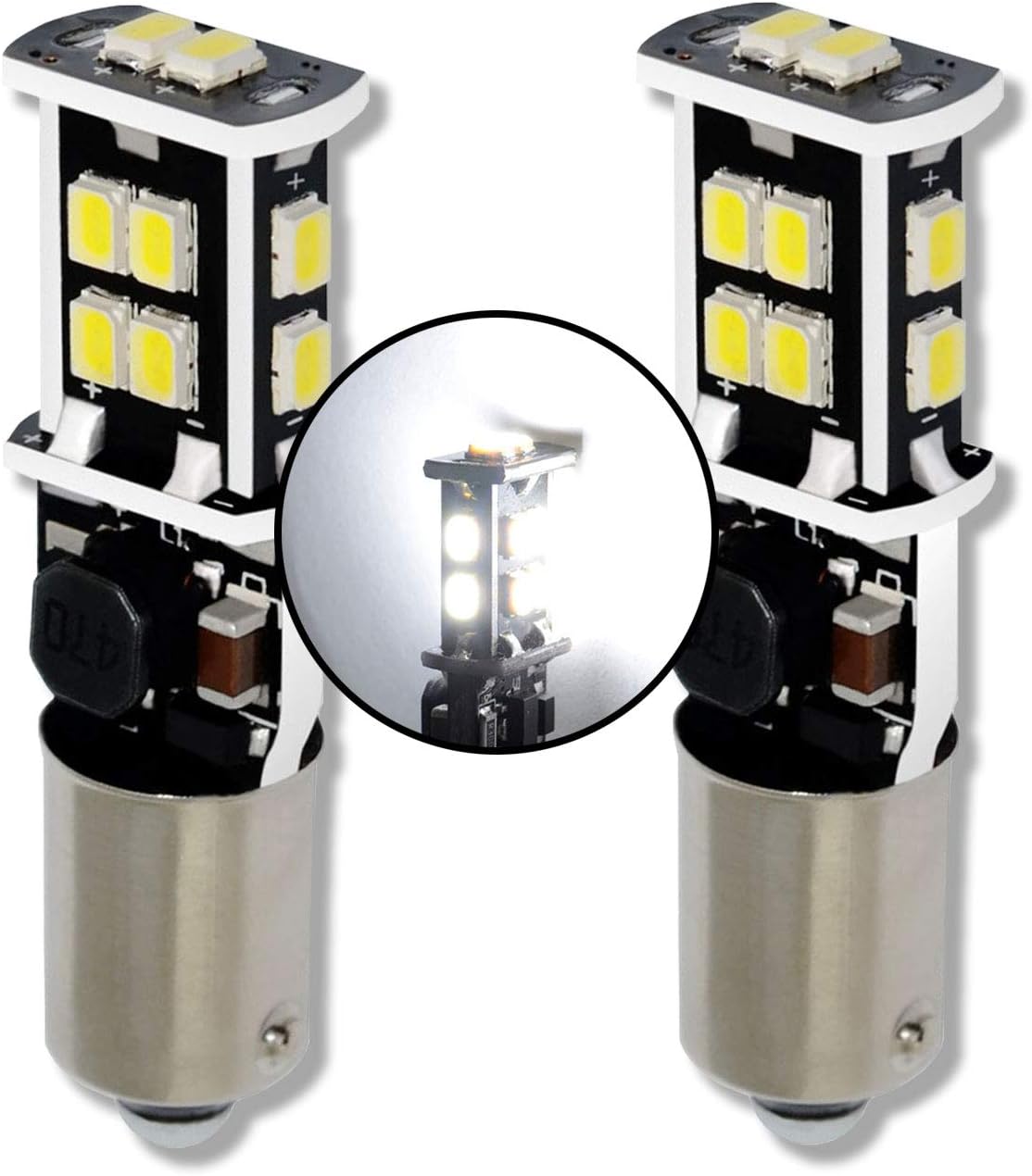 Detalle de MCK Auto H21W BAY9s LED Canbus Bulbs – White, Very Bright Sideli ghts and Reversing Lights (F30/F31 LCI) GA4L3