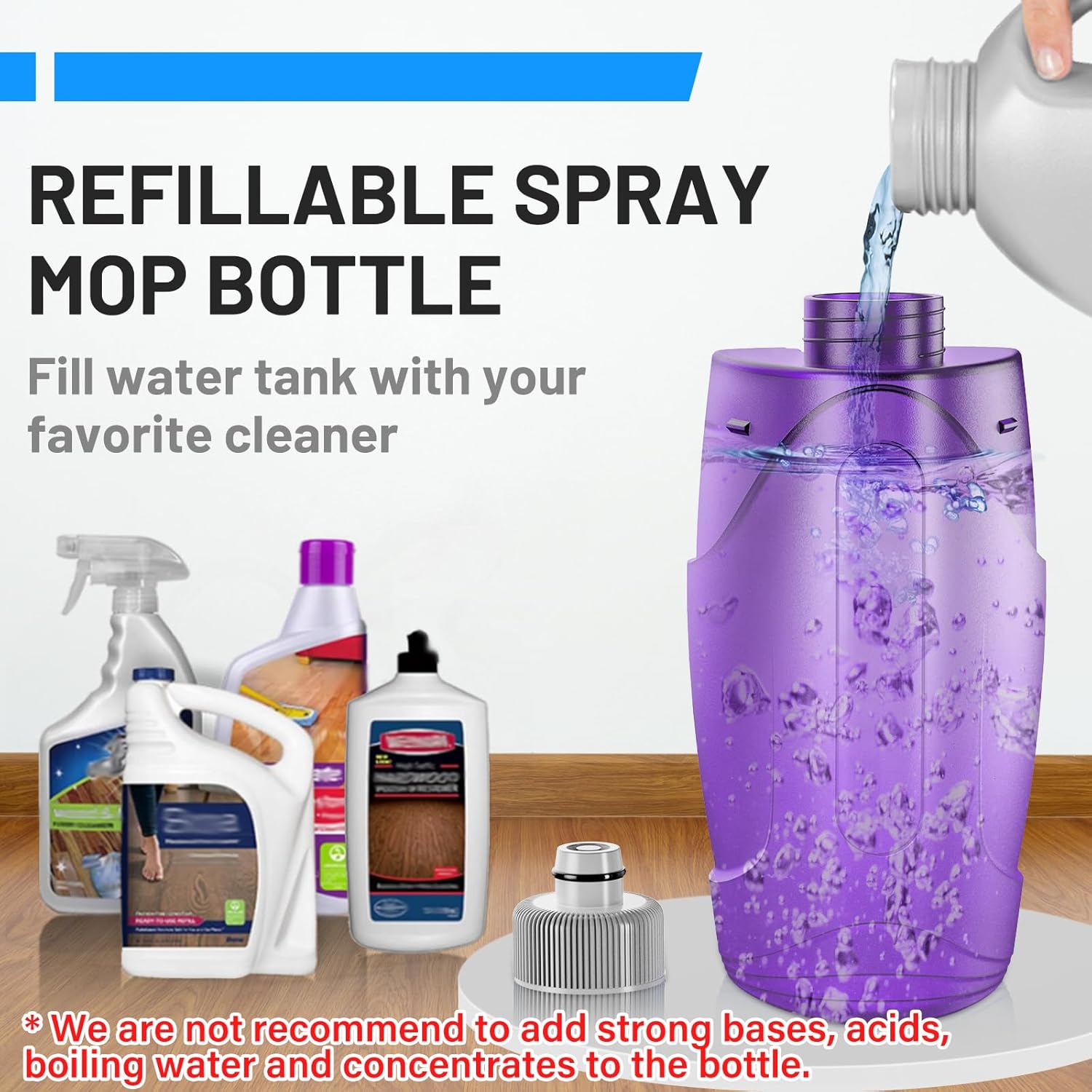 Detalle de IOPRETTY Spray Mop for Floor Cleaning — Wet/Dry Mop with Reusable & Disposable Pads