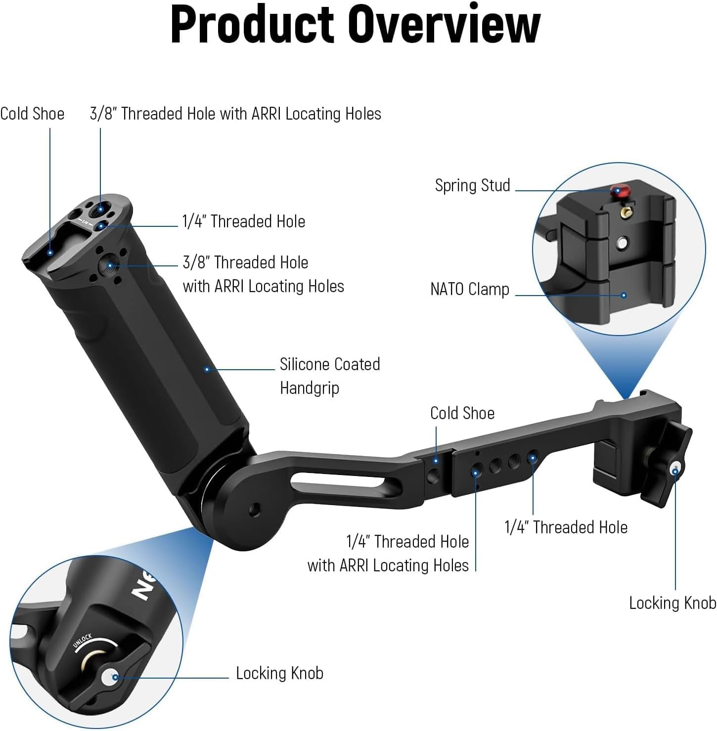Thumbnail 1 de NEEWER Adjustable Sling Handle Grip for DJI Ronin RS4/RS3 Mini/RS3 Pro/RS2/RSC 2 gimbals (ST49)