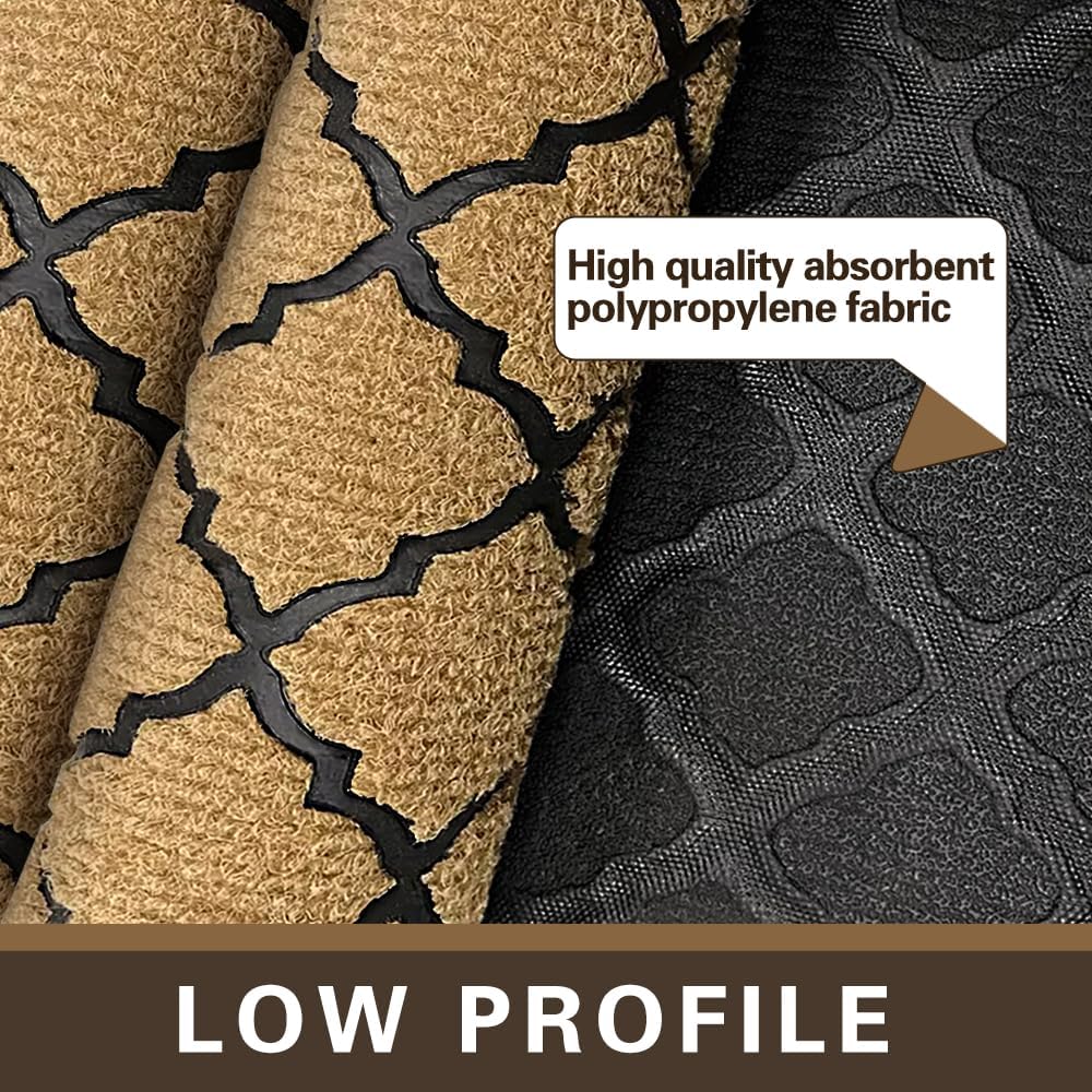 Detalle de Qingbei Rina Outdoor Doormat 40x70cm – Heavy Duty, Non-Slip and Waterproof