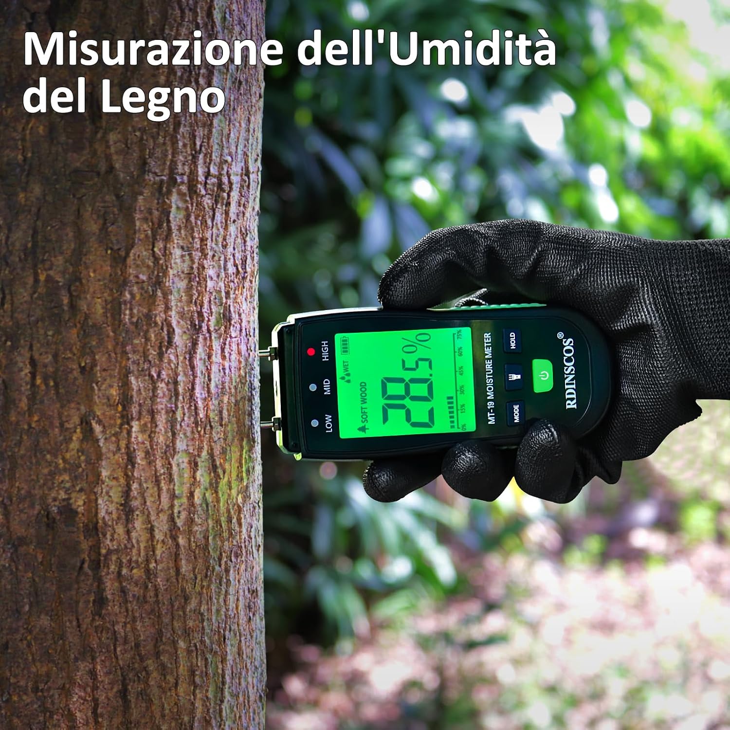 Detalle de Misuratore di Umidità del Legno – Igrometro Digitale Professionale per Legni