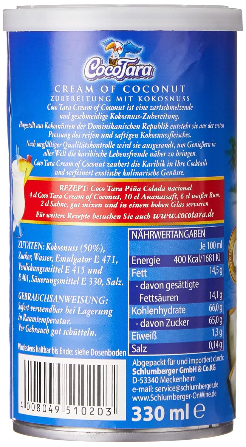 Detalle 2 de Coco Tara Cream of Coconut – 330 ml, Packung mit 5
