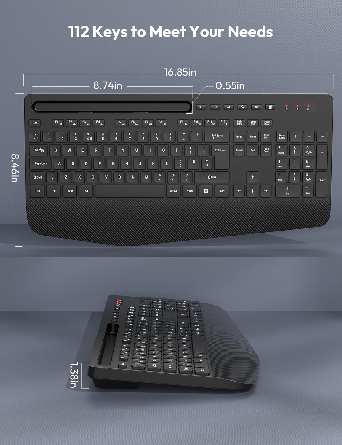 Thumbnail 4 de Wireless Keyboard with Wrist Rest 18-key silent ⌨️