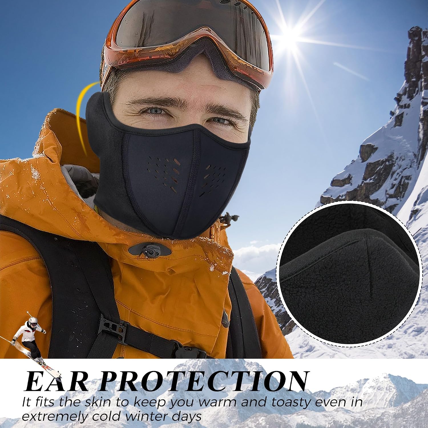 Detalle de WTACTFUL D01-8DF158-01+01 Winter Half Face Mask, Polyester 2-Pack