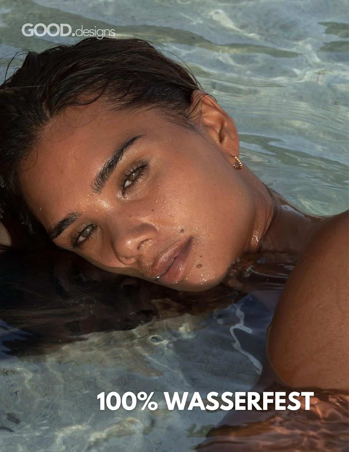 Detalle de GD GOOD.designs Creolen aus Edelstahl für Damen mit Kugeln (15 mm) – wasserfest & hypoallergen