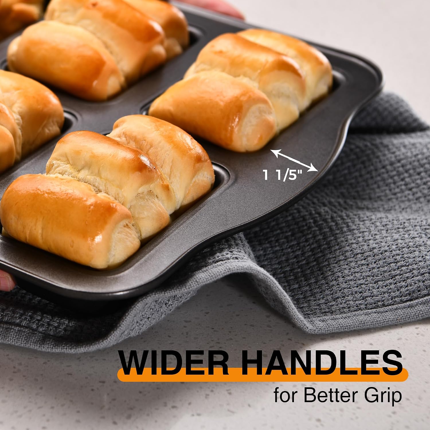 Detalle de HONGBAKE 8-Cavity Mini Loaf Pan set ๐