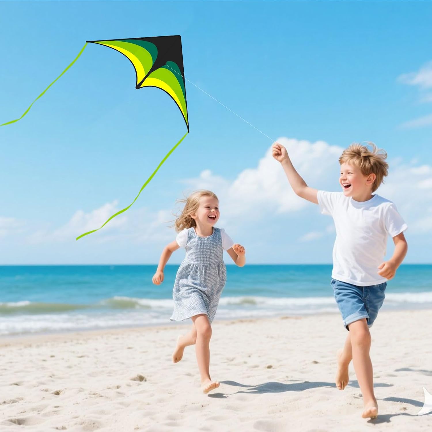 Detalle 2 de Kites for Kids & Adults Beach Kites Set for Beginners (Butterfly, Octopus & Triangular) — Kite String Included
