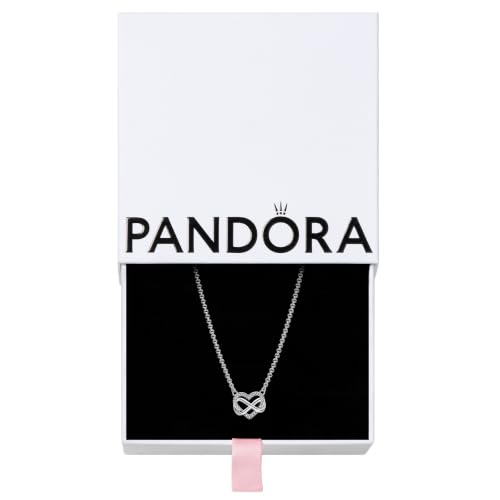 Detalle de Pandora Moments Funkelnde Unendlichkeits-Herz Collier-Halskette aus Sterling Silber mit Zirkonia, 50 cm