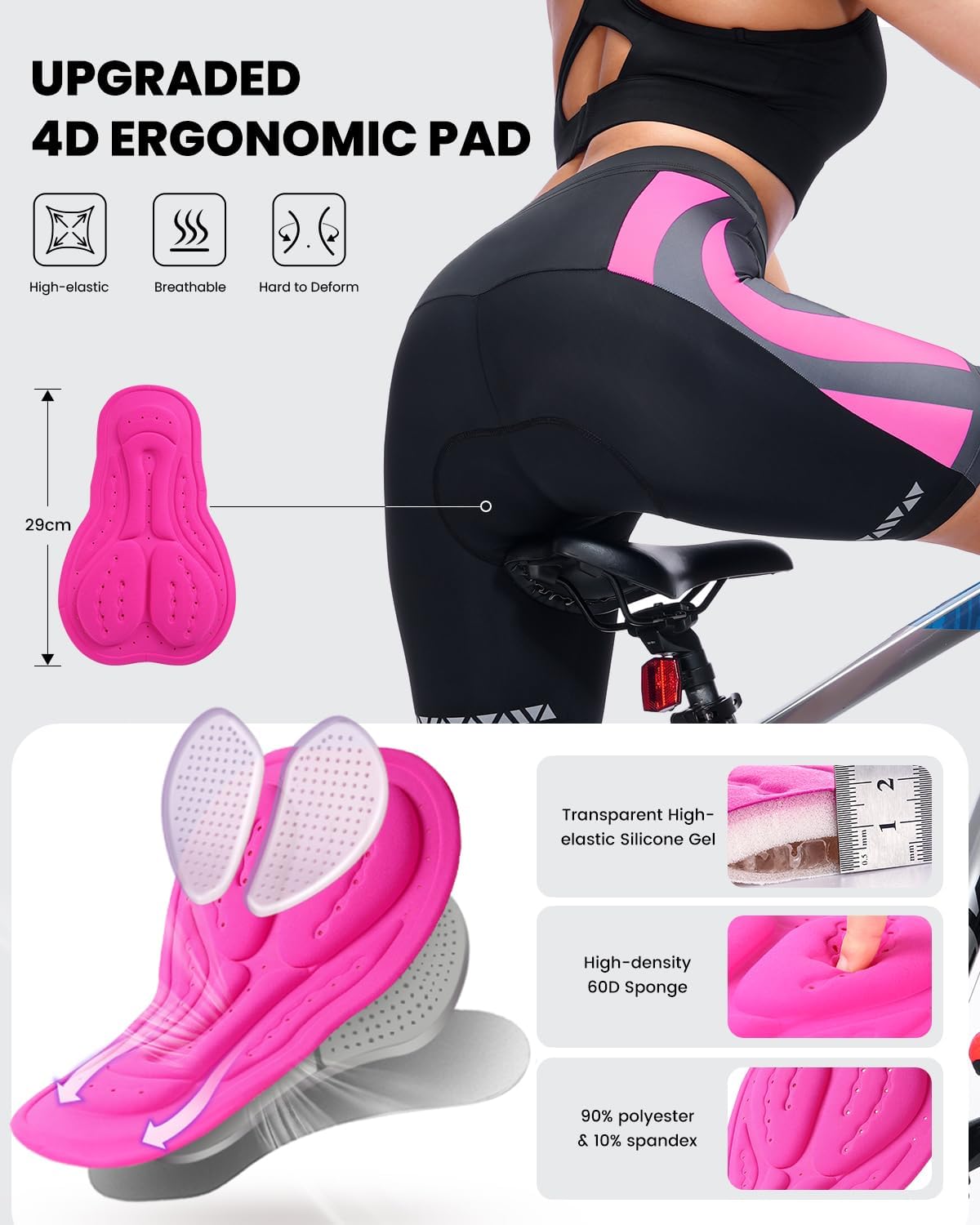 Thumbnail 1 de Sportneer Pantaloncini da Ciclismo da Donna con Imbottitura 4D – Comfort, Traspiranti e Antiscivolo