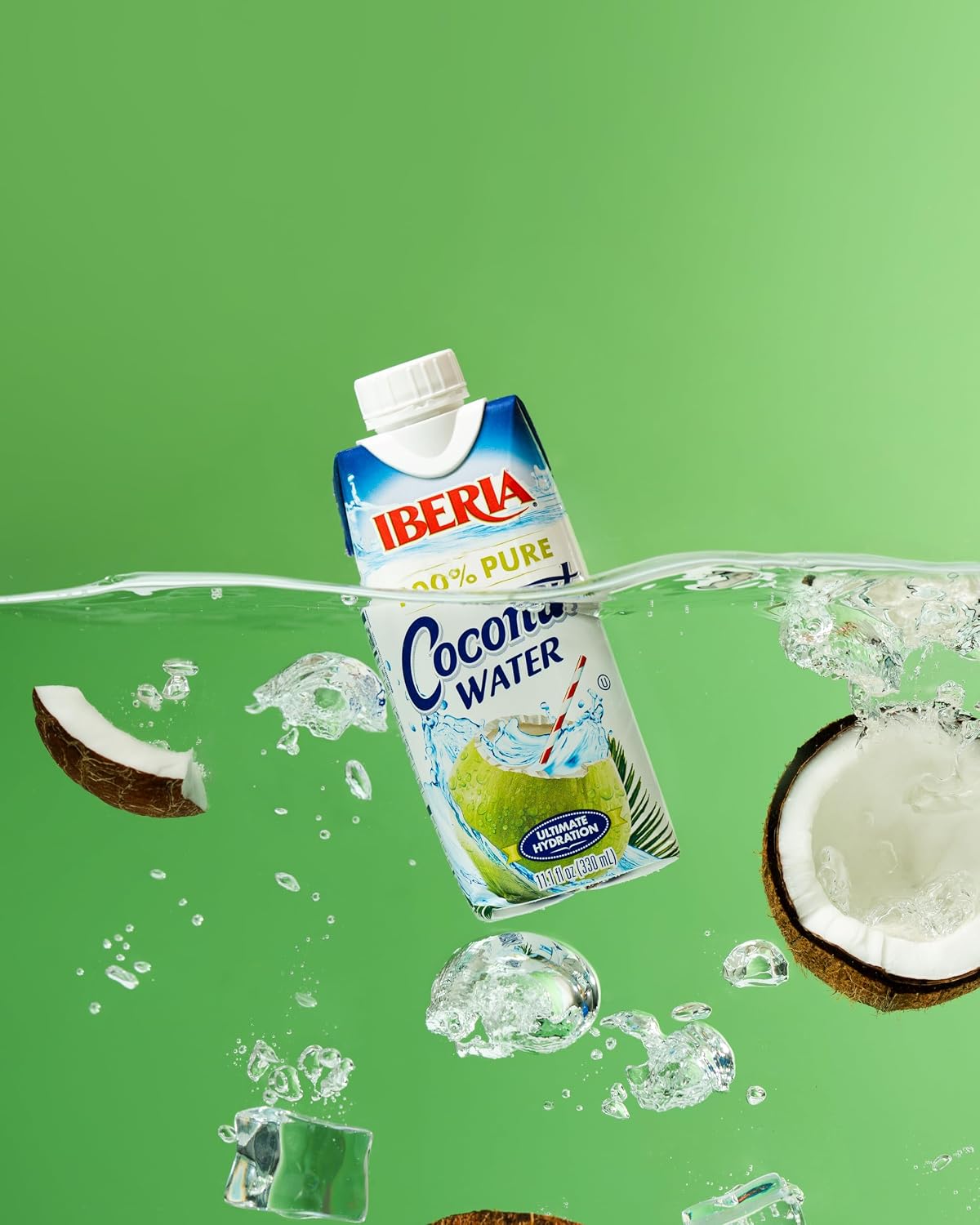 Detalle de Iberia All Natural Coconut Water, 11.1 fl oz Cartons, Pack of 24