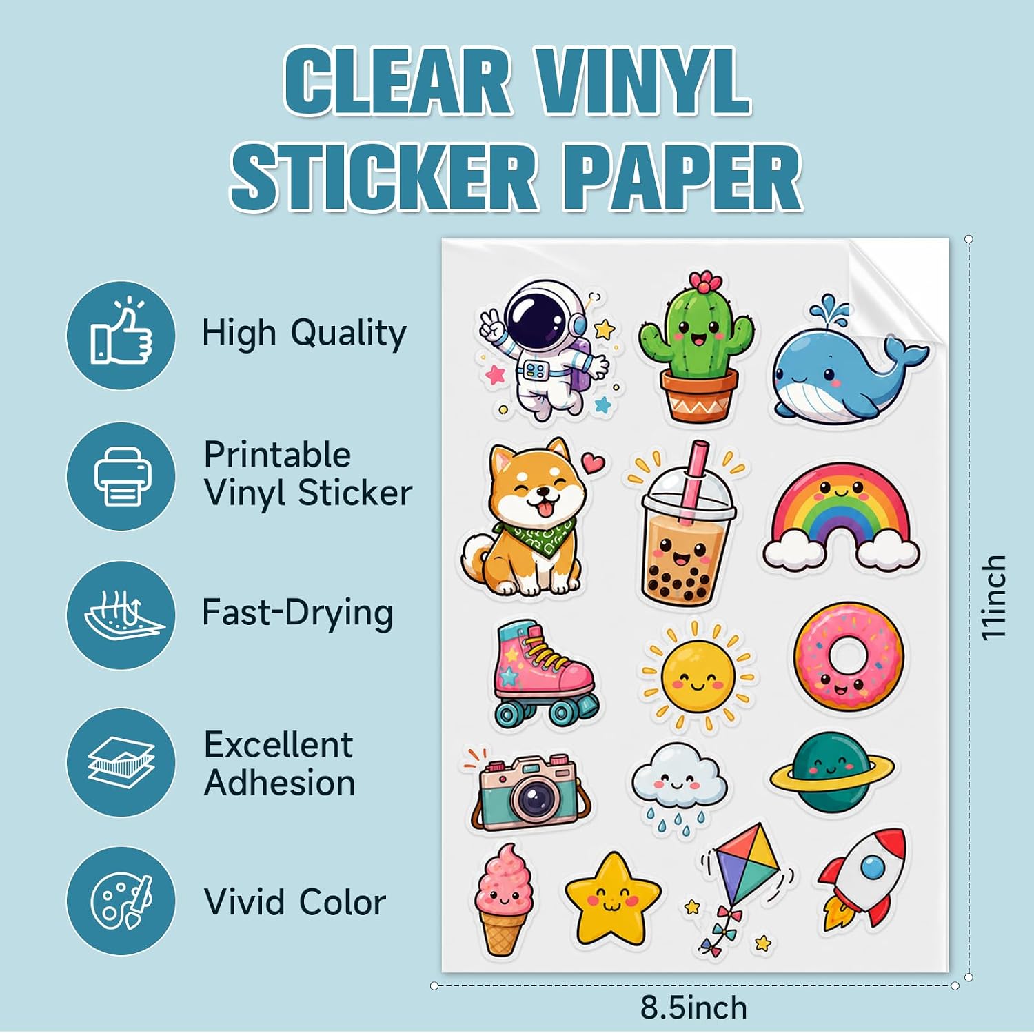 Detalle 2 de Stampcolour Clear Printable Sticker Paper, 30 Sheets