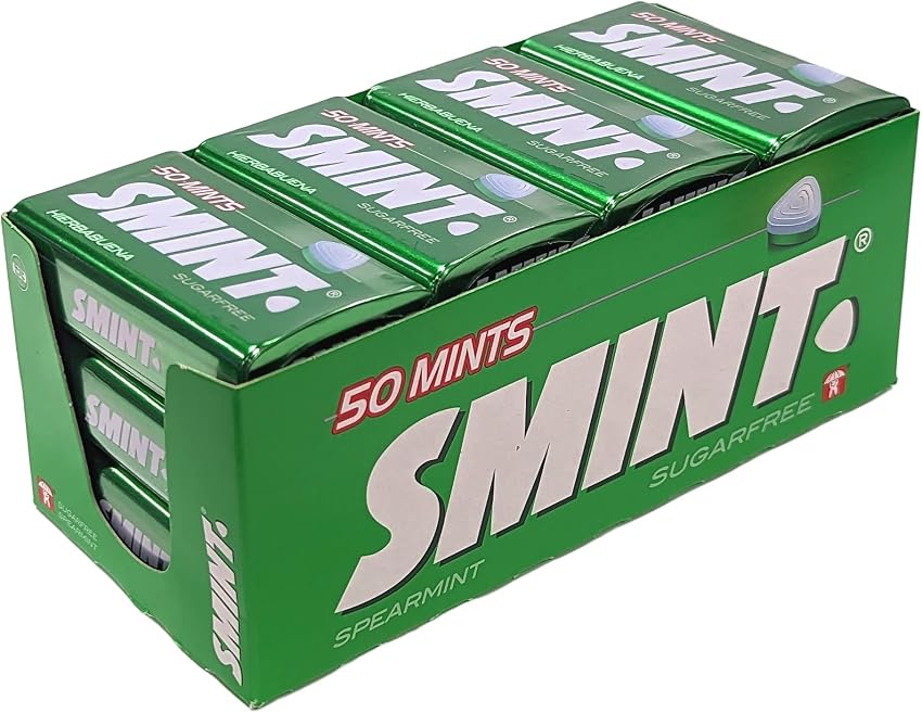Detalle de Smint Tin Hierbabuena 🍬 Caramelo Sin Azúcar, 12 unidades