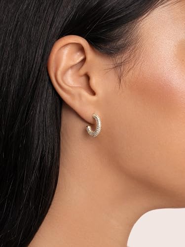 Detalle 2 de SINGULARU Pendientes Aro Vida, baño oro 18Kt 💍