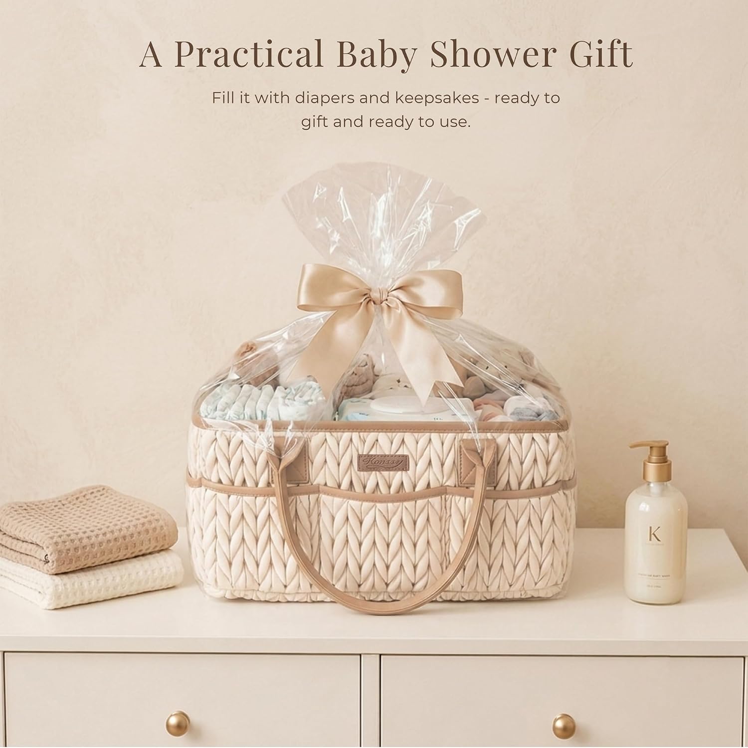 Thumbnail 6 de Konssy KYMHMMB63 Diaper Caddy, Water-Repellent Braided Quilted Organizer