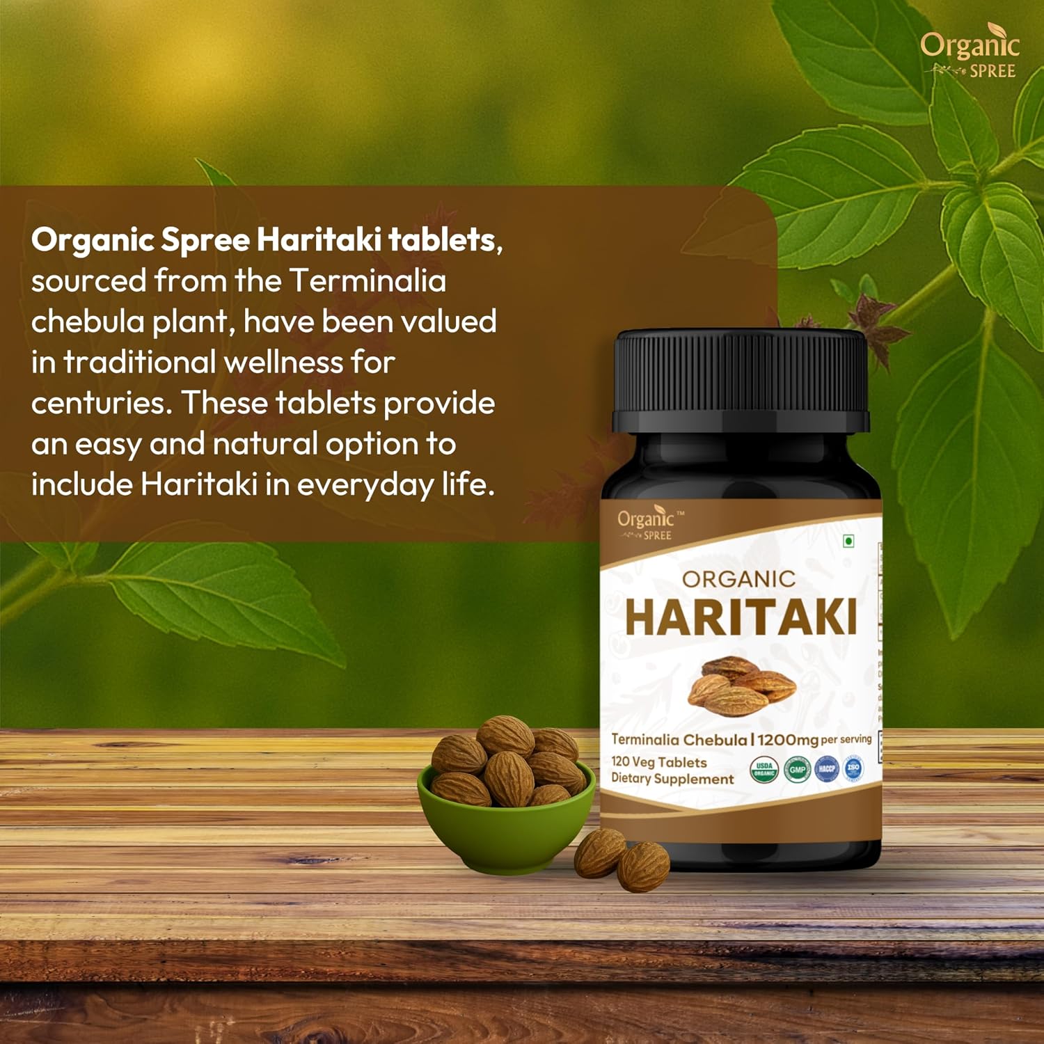 Thumbnail 1 de Organic Spree Haritaki 120 Tablets — 3-Pack, USDA Organic Certified