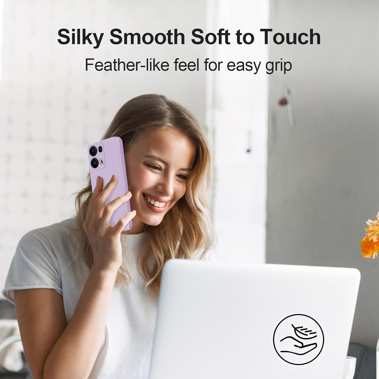 Thumbnail 5 de GiiYoon Silky-Soft Touch Silicone Case for Oppo Reno 13 Pro (Purple)