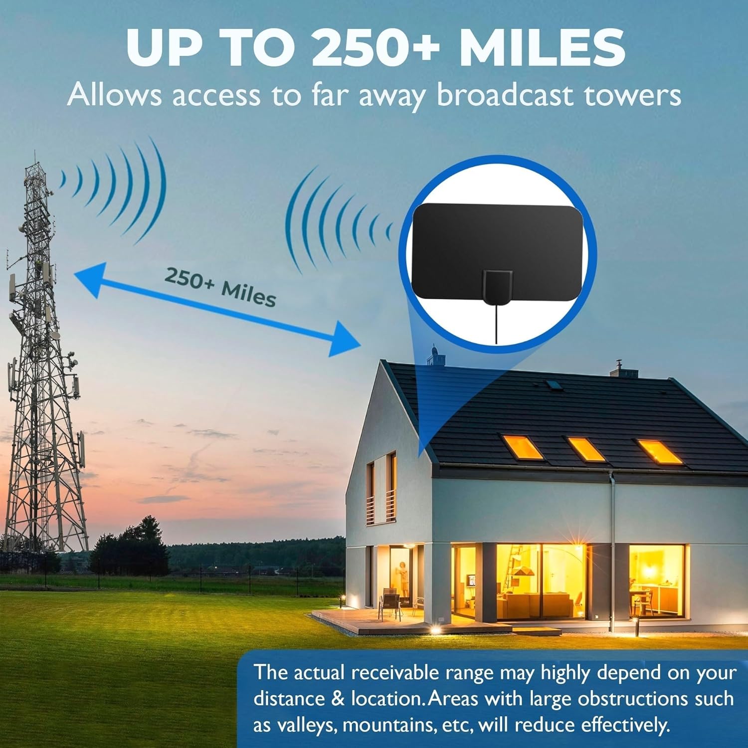 Detalle 2 de GLOBAL TECH TV Aerial 13 ft cable indoor antenna