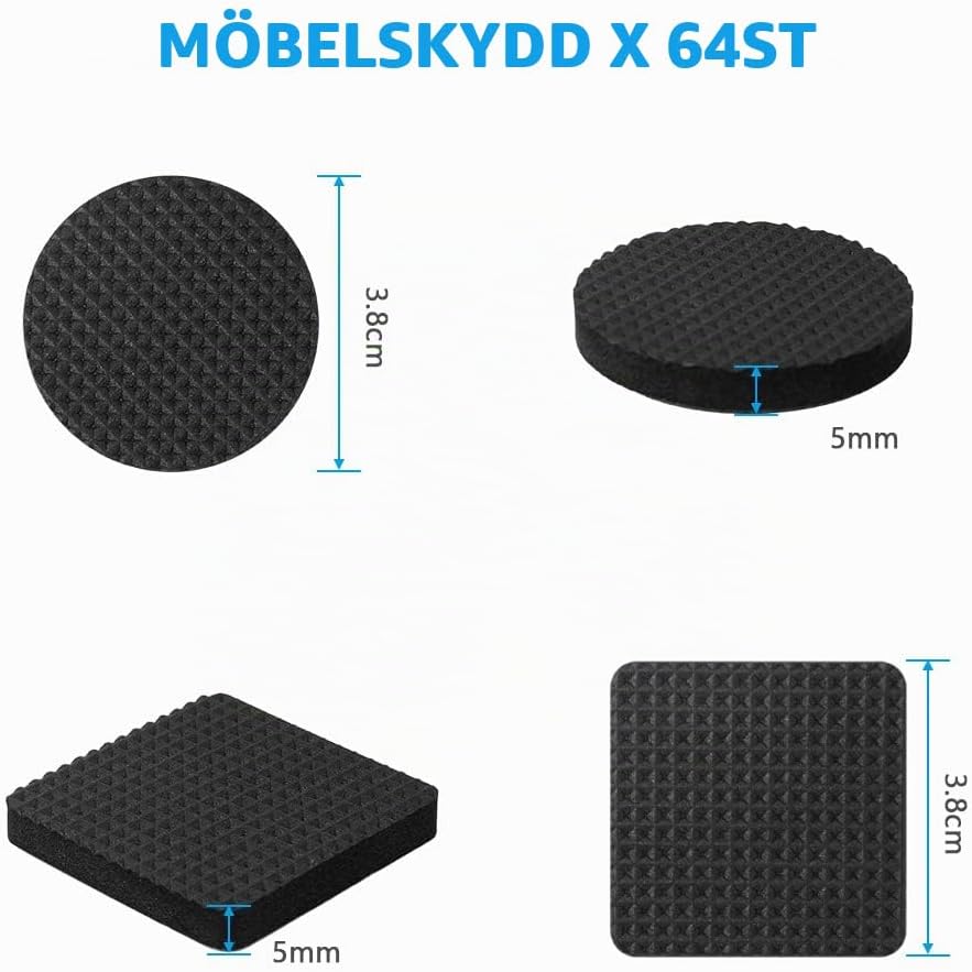 Detalle de OSDUE P-TLHEVA20220609-FBA möbeltassar, 64 st med halkskydd