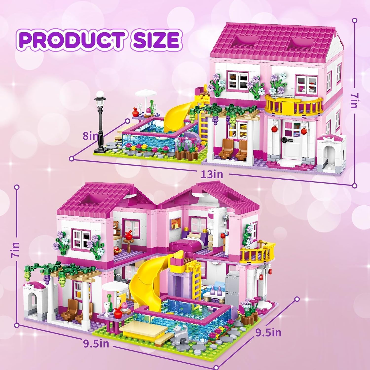 Detalle 2 de TOY PLAYER Friends Pink Villa 1523 Steine