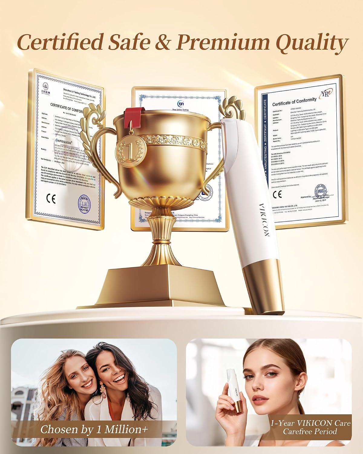 Thumbnail 6 de VIKICON Groomer Sonic Dermaplaning Tool with 3 Speeds, LED Light and 8 Blades