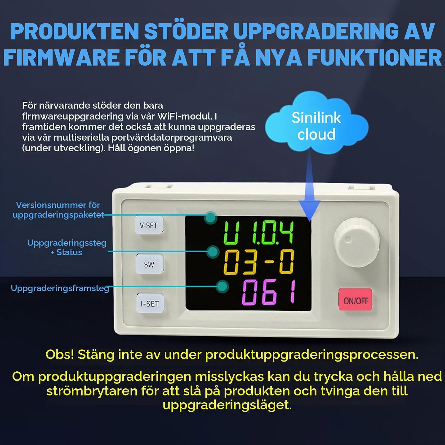 Detalle 1 de Heemol SK120X justerbar buck-boost-omvandlare, digital styrning, 120 W, 6 A