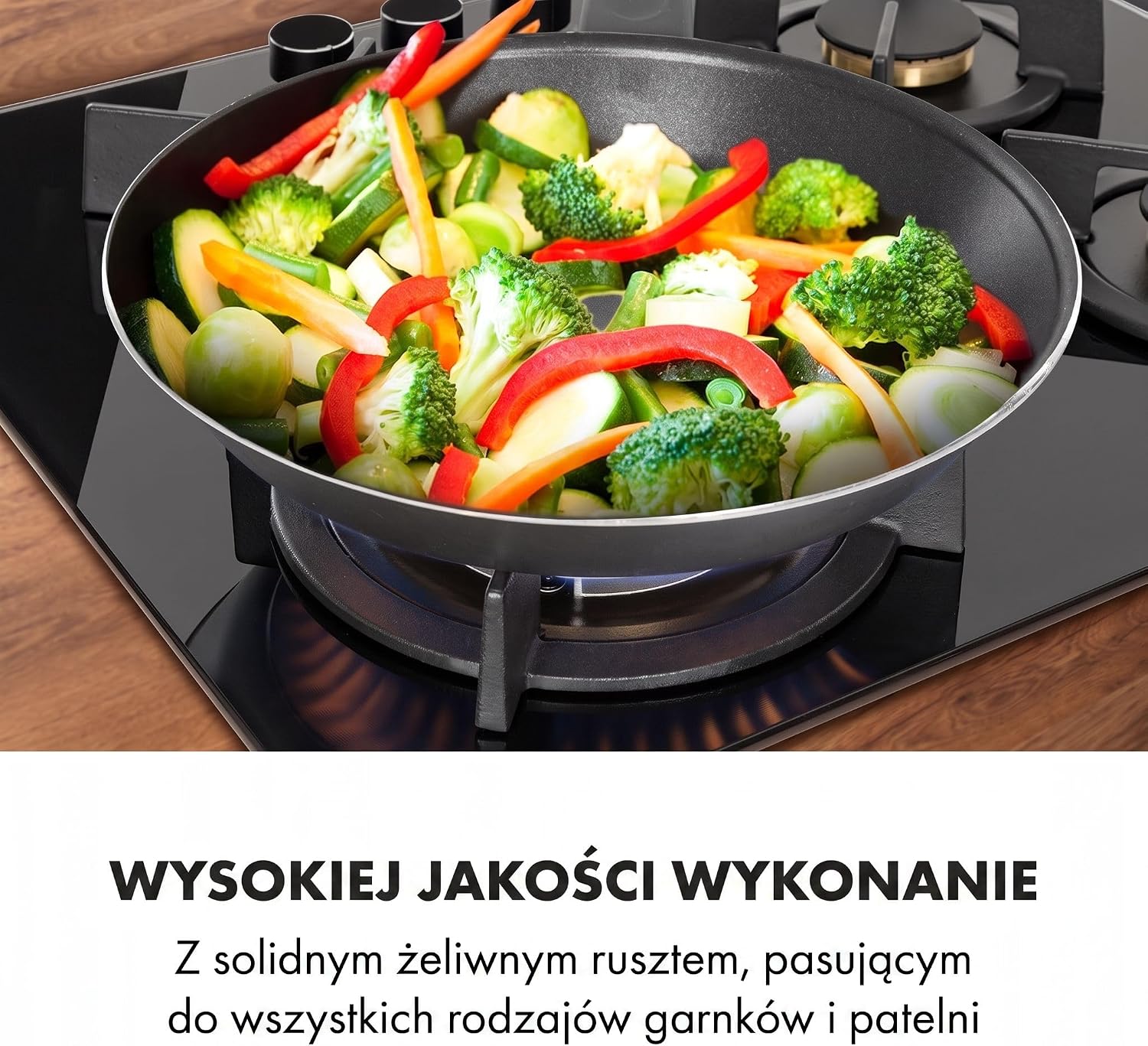 Detalle 2 de Klarstein Goldflame – płyta gazowa do zabudowy, 4 palniki, wok, 8000 W