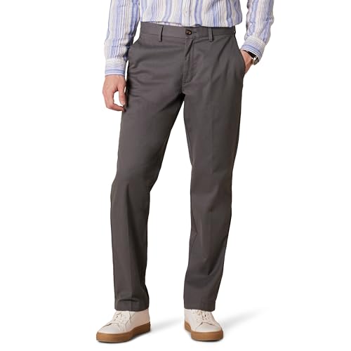 Detalle de Amazon Essentials Men's Straight Fit Wrinkle-Resistant Chino Trousers — Grey, 33W / 32L